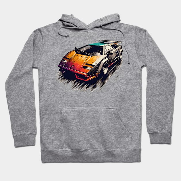 Lamborghini Countach Hoodie by Vehicles-Art